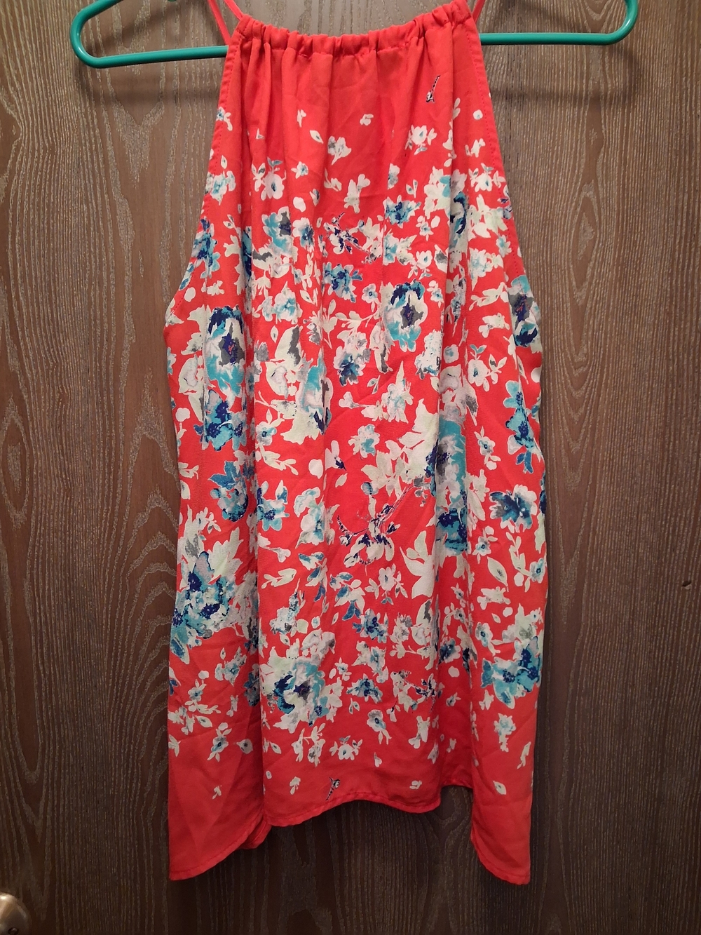 Collective Concepts Coral Floral Halter Tank Top